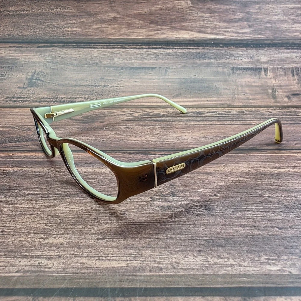 Coach Adelle 534 Eyeglass Frames Brown Camel Monogram Rectangular 3811
